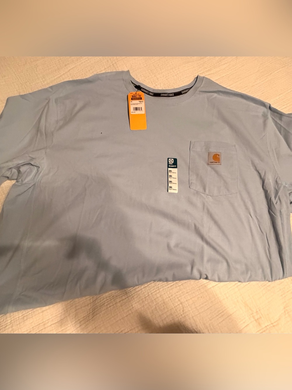 Carhartt Men’s Pale Blue Short-Sleeve Pocket Tee